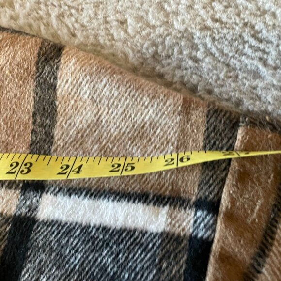 Womens Multicolor Plaid Long Sleeve Button Up Collared Boho Shacket Jacket - Picture 7 of 7